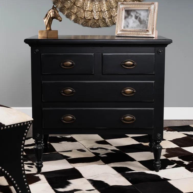 Easterbrook 31.5 in. W Wood 4 Drawer Accent Storage Chest - Gray