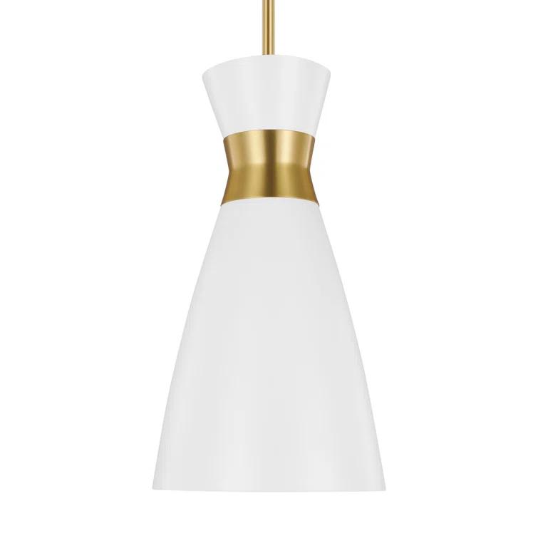 Heath Chic Burnished Brass & Matte White 1-Light Indoor/Outdoor Pendant