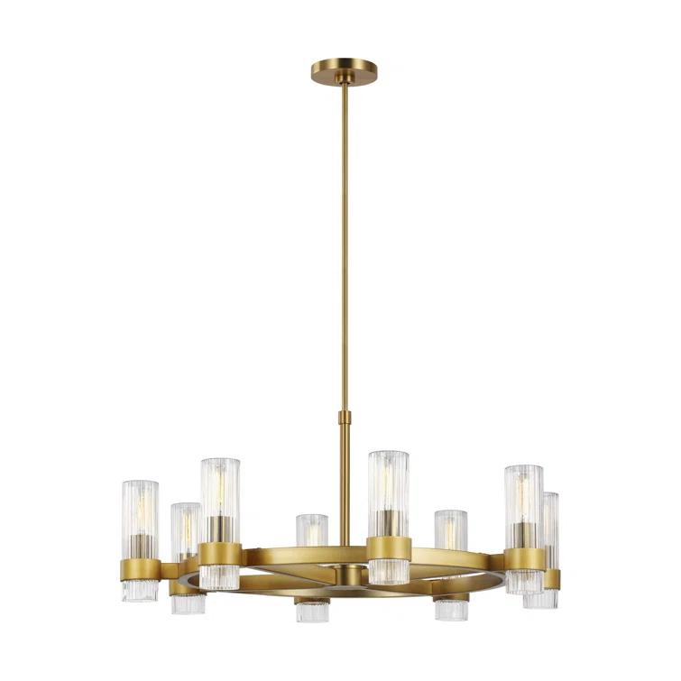 Everly Quinn 8 - Light Dimmable Wagon Wheel Chandelier