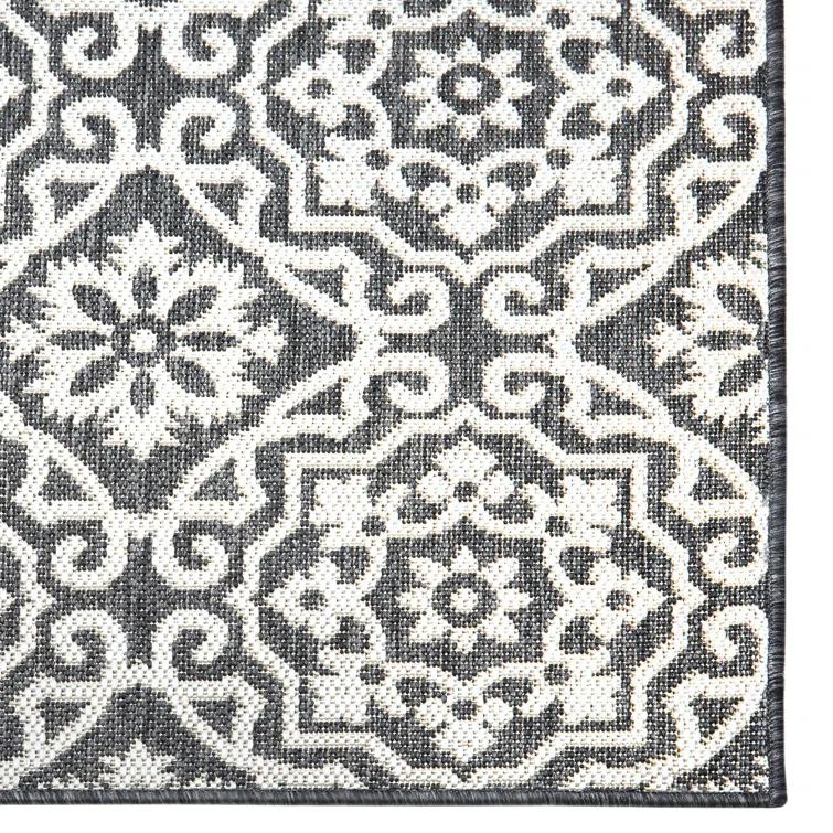 Nicole Miller New York Patio Country Danica Geometric Indoor/Outdoor Area Rug, Black/Grey