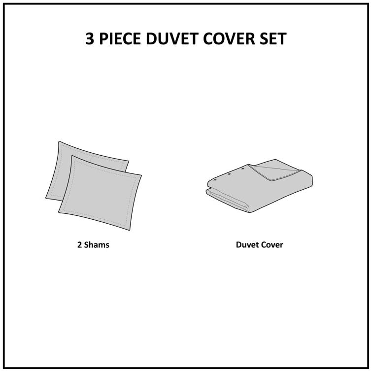 Violette 3 Piece Tufted Cotton Chenille Duvet Cover Set