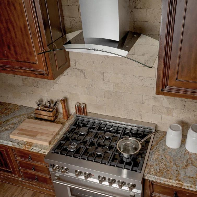 ZLINE 36 in. Convertible Vent Wall Mount Range Hood in Stainless Steel & Glass (KZ-36)