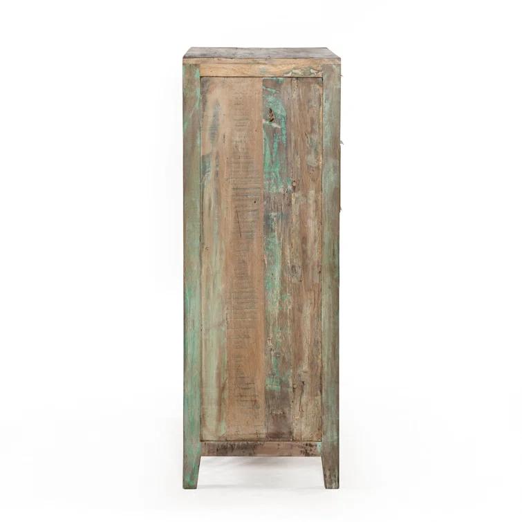 Cordoba Vintage Teal 5-Drawer Vertical Teak Dresser