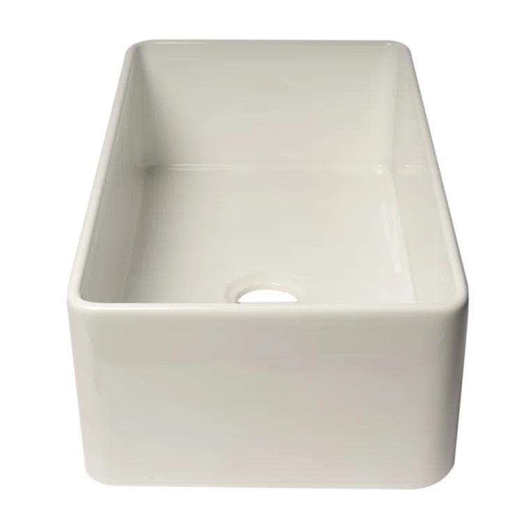 Alfi Brand 33'' L Farmhouse / Apron Single Bowl Fireclay Kitchen Sink ABF3318S-W