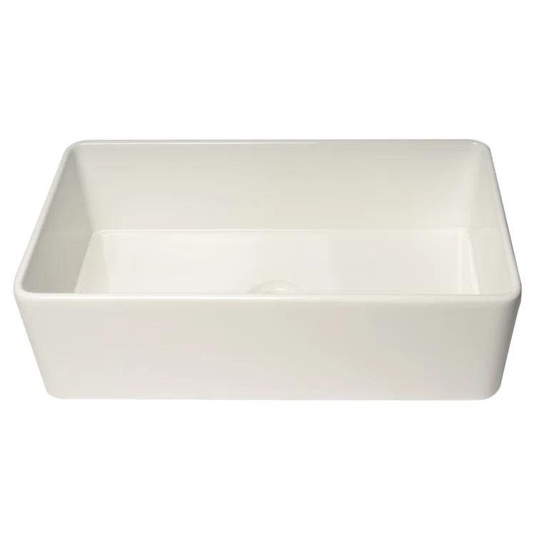 Alfi Brand 33'' L Farmhouse / Apron Single Bowl Fireclay Kitchen Sink ABF3318S-W