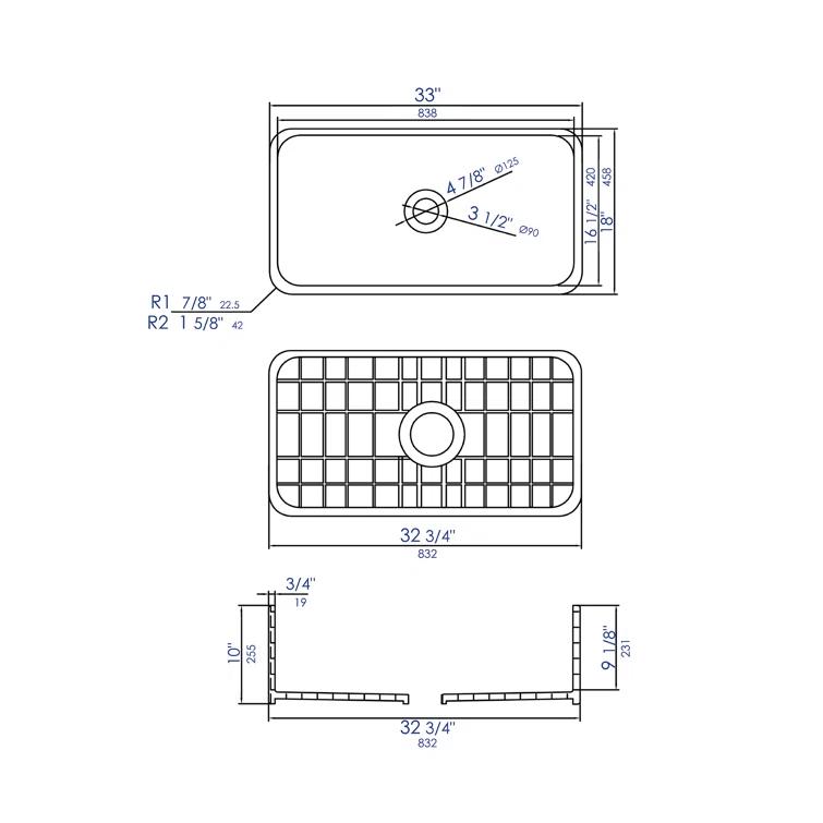 Alfi Brand 33'' L Farmhouse / Apron Single Bowl Fireclay Kitchen Sink ABF3318S-W