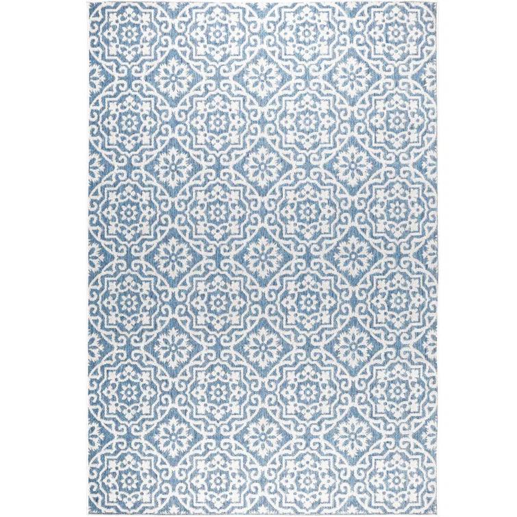 Nicole Miller New York Patio Country Danica Geometric Indoor/Outdoor Area Rug, Blue/Gray