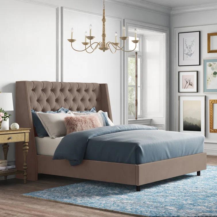 Annabel Upholstered Wingback Bed