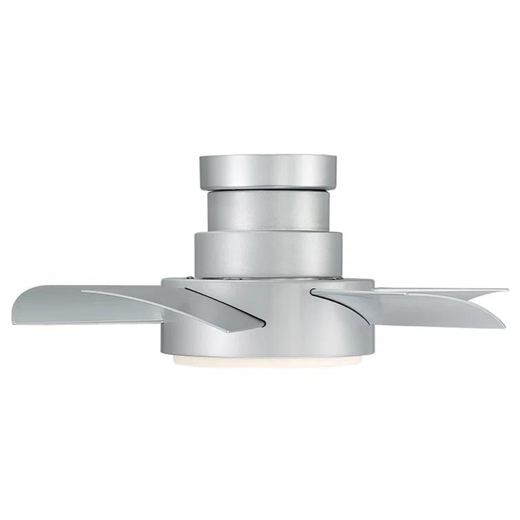 Vox 5 - Blade Indoor/Outdoor Smart Flush Mount Ceiling Fan with Remote Control and LED Light Kit