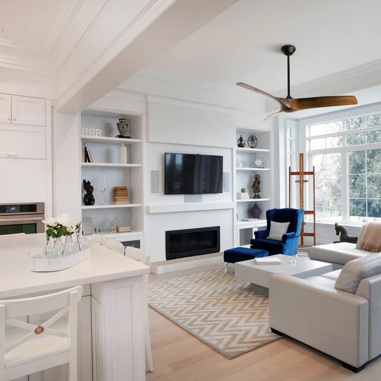 Zephyr 3 - Blade Outdoor/Indoor Smart Ceiling Fan with 2700K-3000K-4000K-5000K Selectable LED Light Kit and Remote Control Included