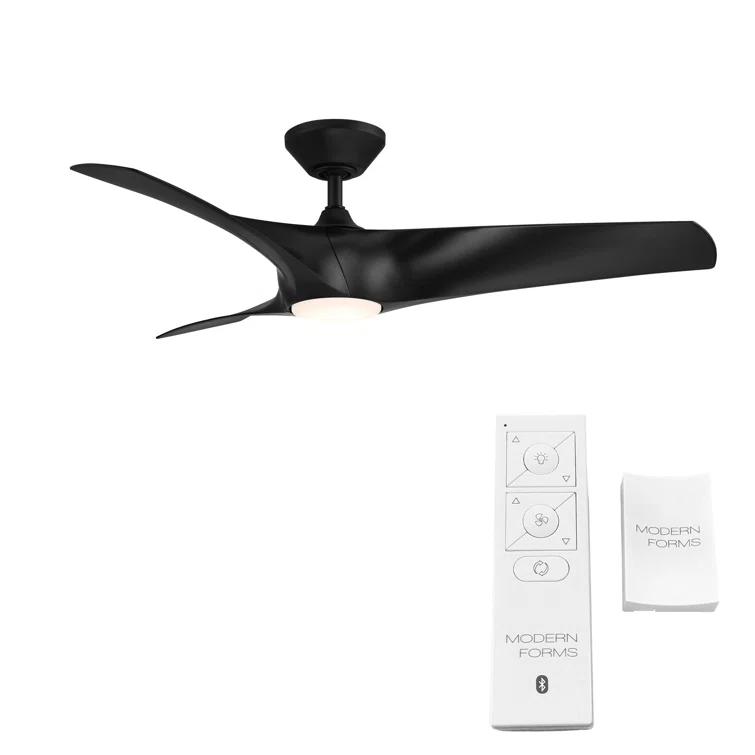 Modern Forms Zephyr 3 - Blade Outdoor/Indoor Smart Ceiling Fan with 2700K-3000K-4000K-5000K Selectable LED Light Kit and Remote Control Included