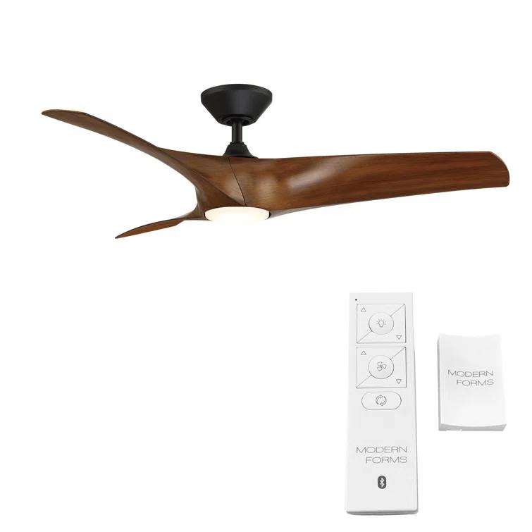 Zephyr 3 - Blade Outdoor/Indoor Smart Ceiling Fan with 2700K-3000K-4000K-5000K Selectable LED Light Kit and Remote Control Included