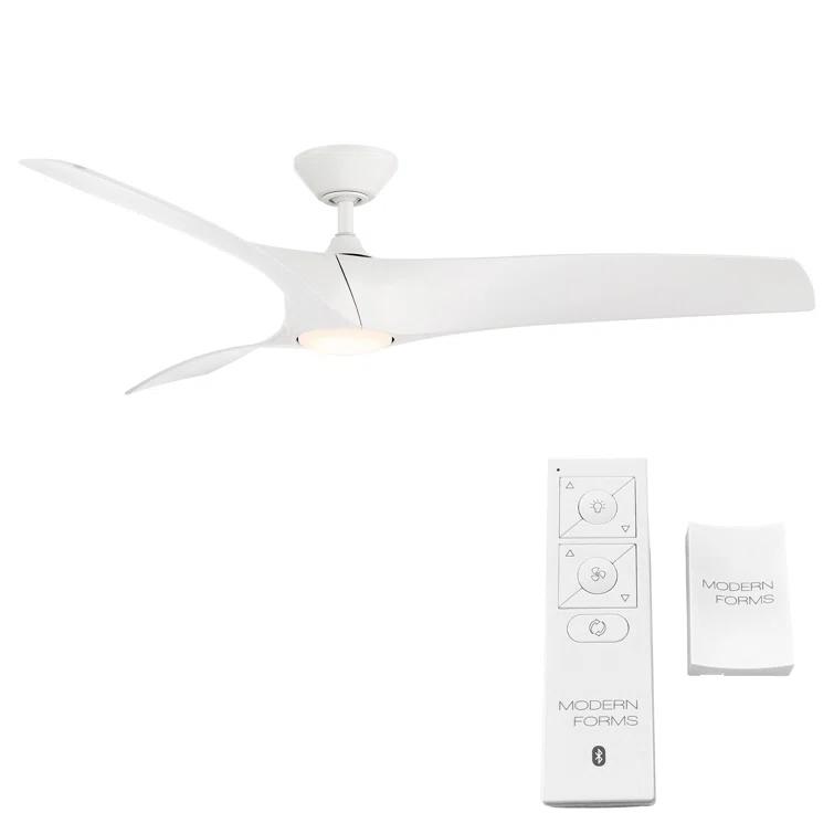 Zephyr 3 - Blade Outdoor/Indoor Smart Ceiling Fan with 2700K-3000K-4000K-5000K Selectable LED Light Kit and Remote Control Included