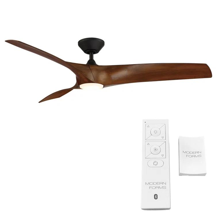 Modern Forms Zephyr 3 - Blade Outdoor/Indoor Smart Ceiling Fan with 2700K-3000K-4000K-5000K Selectable LED Light Kit and Remote Control Included
