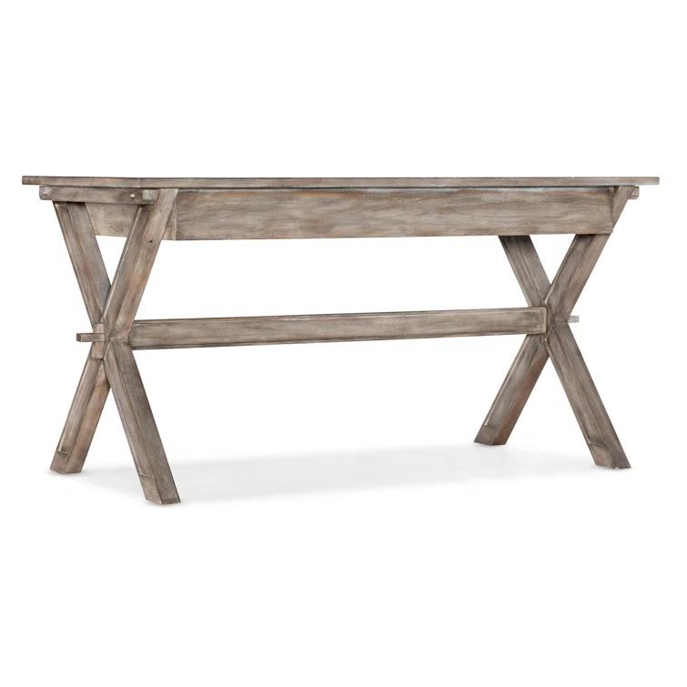Transitional Gray 60'' Oak Veneer Home Office Desk with Drawer