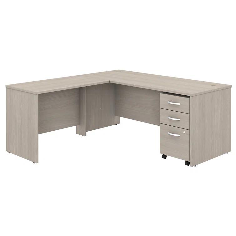 Bush Business Furniture Studio C L Shaped Desk with Mobile File Cabinet and Return