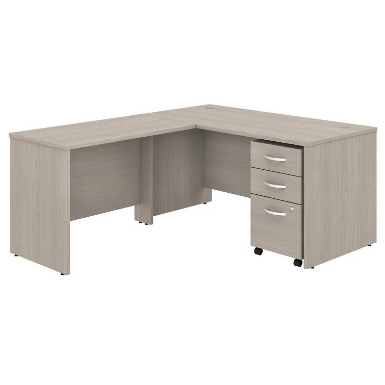 Bush Business Furniture Studio C L Shaped Desk with Mobile File Cabinet and Return