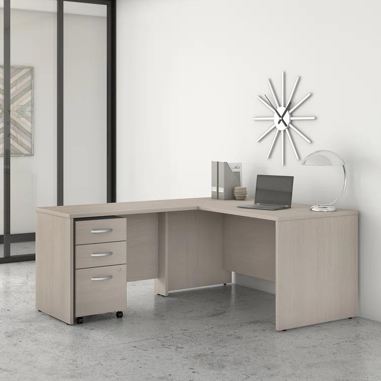 Bush Business Furniture Studio C L Shaped Desk with Mobile File Cabinet and Return