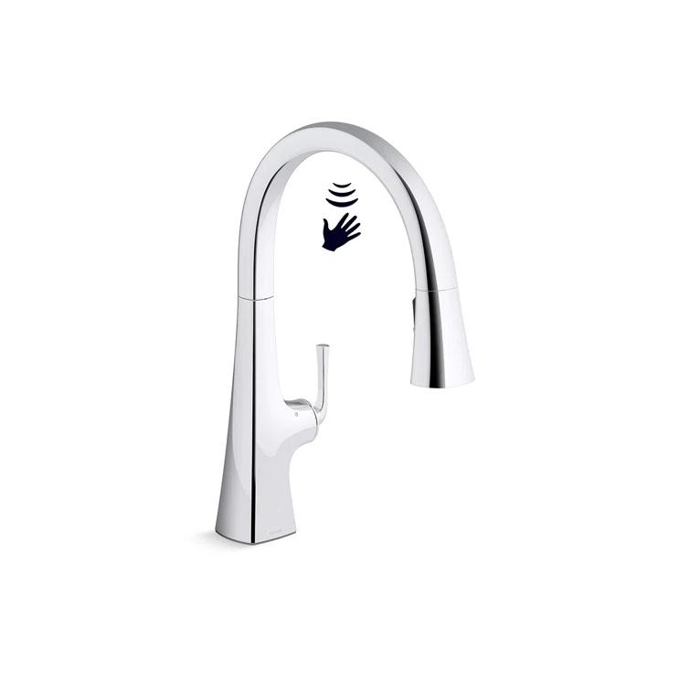 Graze Touchless Pull-Down Kitchen Sink Faucet With Three-Function Sprayhead