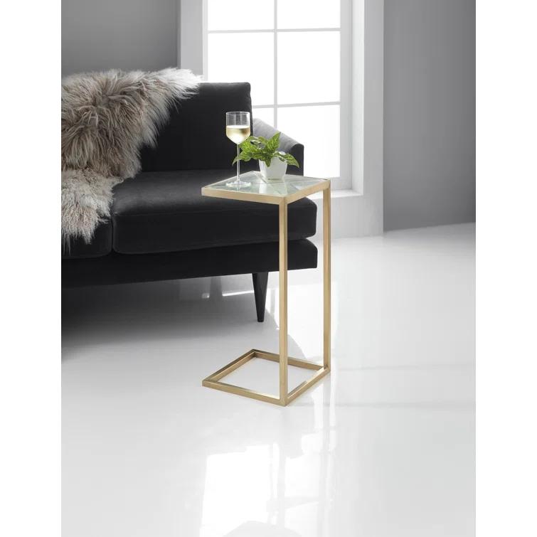Melange Glass Top End Table