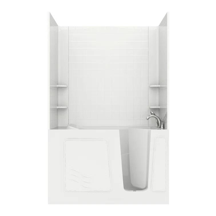 Tucson 60'' x 30'' Walk-in Soaking Fiberglass Bathtub with Faucet