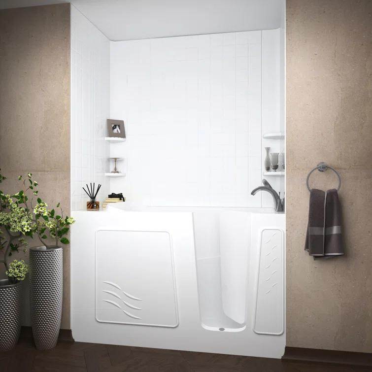 Tucson 60'' x 30'' Walk-in Soaking Fiberglass Bathtub with Faucet
