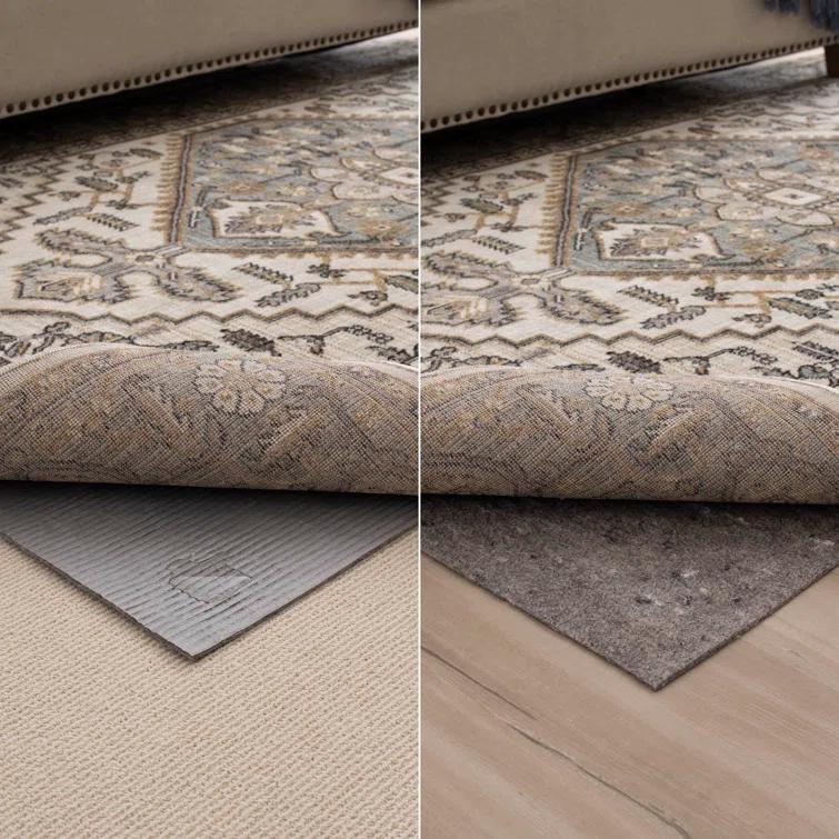 Karastan 2'x4' Scatter Reversible Pet Proof Rug Pad Gray: Skid-Resistant Rectangle Carpet Pad, Polyester, 24"x48"