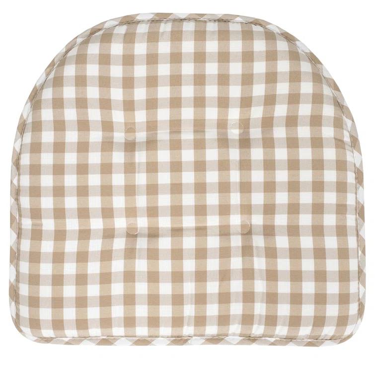 Rosalind Wheeler Buffalo Pattern Non-Slip Indoor Chair Pad Cushion