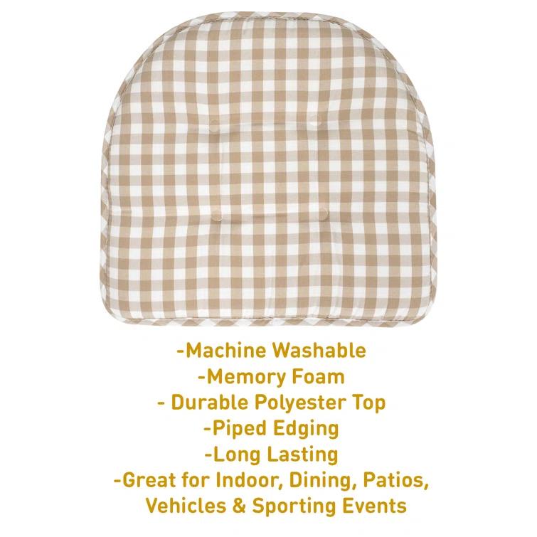 Rosalind Wheeler Buffalo Pattern Non-Slip Indoor Chair Pad Cushion