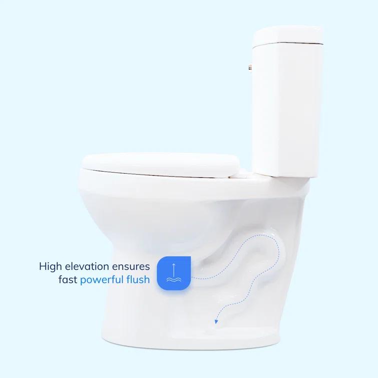 2-Piece 1.28/.09 GPF Dual Flush Elongated 20 in. Extra Tall Toilet in White, Seat Included