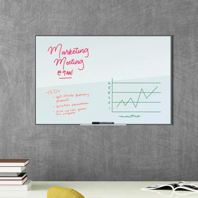 U Brands Wall Glass Medium - 4' - 6' Glass Board