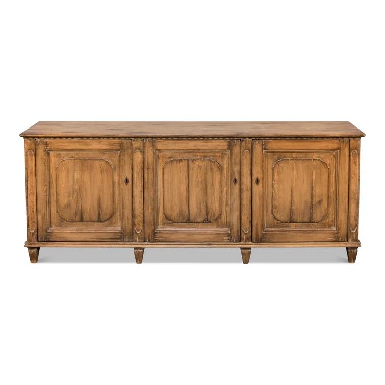 Montier Traditional Brown Pine 87'' Sideboard with Shaped Legs