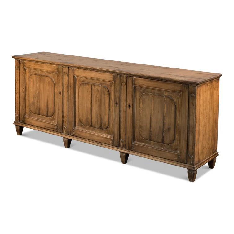 Montier Traditional Brown Pine 87'' Sideboard with Shaped Legs