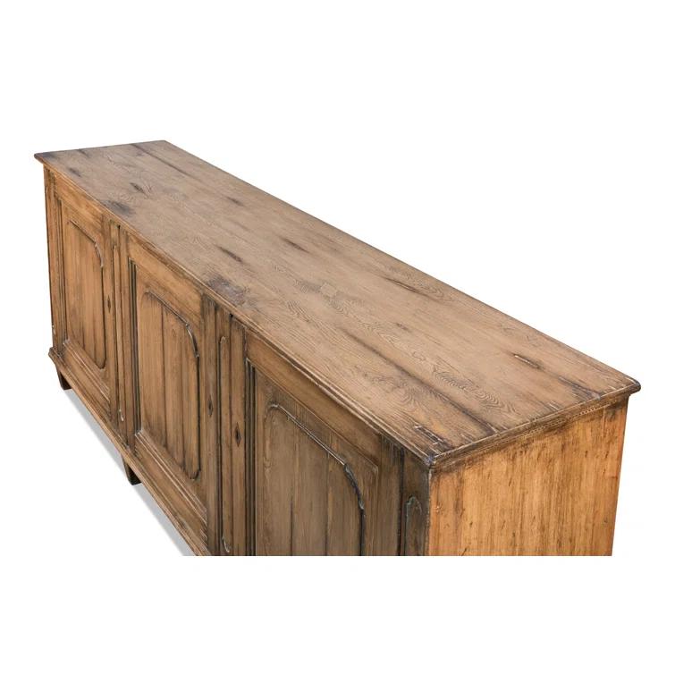 Montier Traditional Brown Pine 87'' Sideboard with Shaped Legs