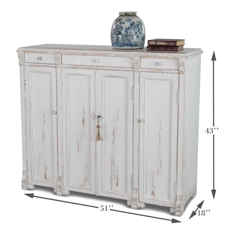 Elegant Transitional White 3-Drawer Sideboard - 51" Width