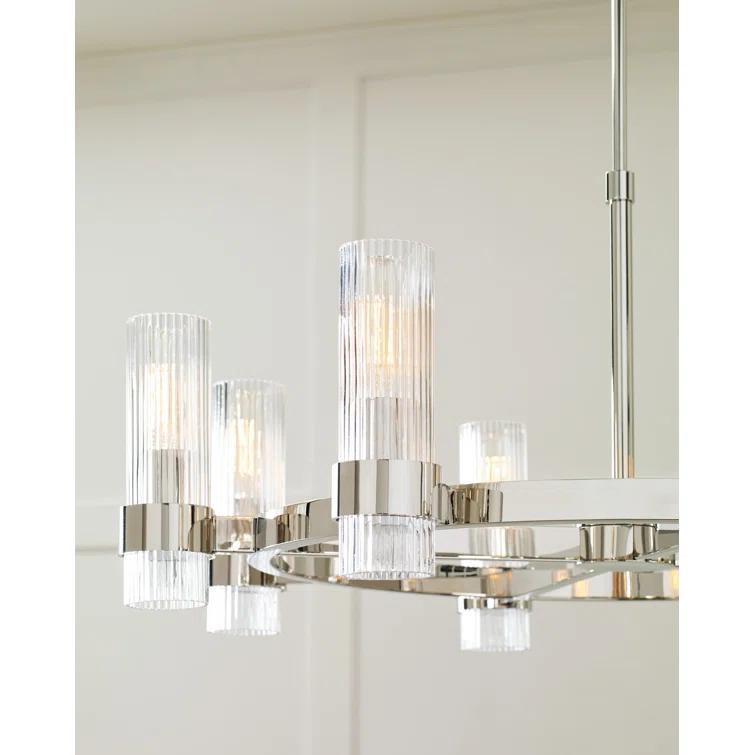 Everly Quinn 8 - Light Dimmable Wagon Wheel Chandelier