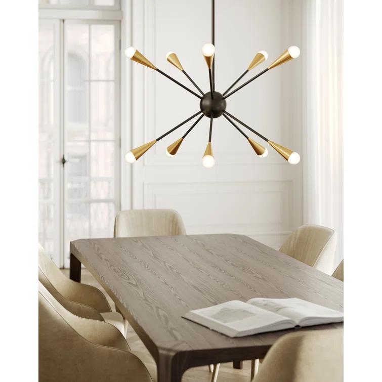 Burnished Brass 12-Light Sputnik Chandelier