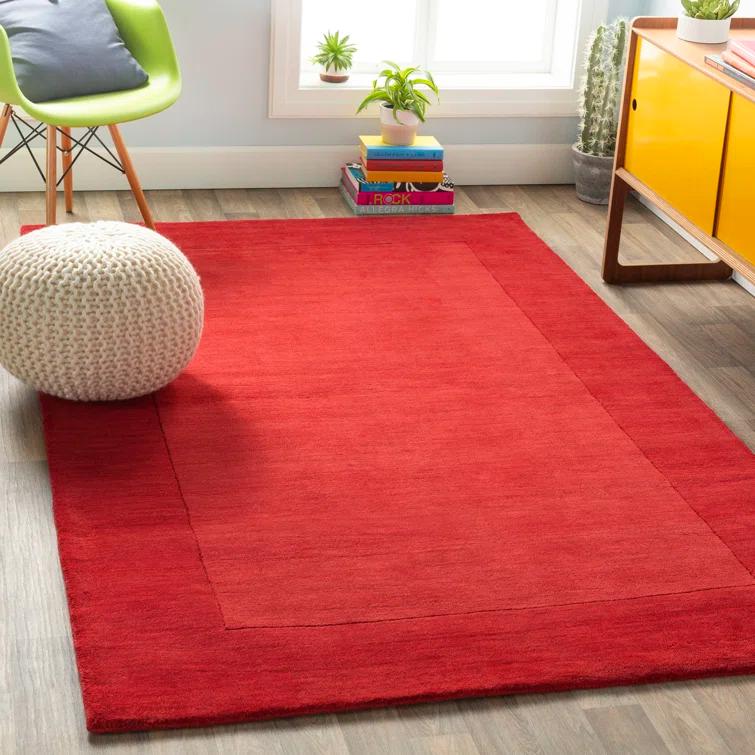 Handmade Mystique Medium Pile Red Wool Area Rug 2' x 3'