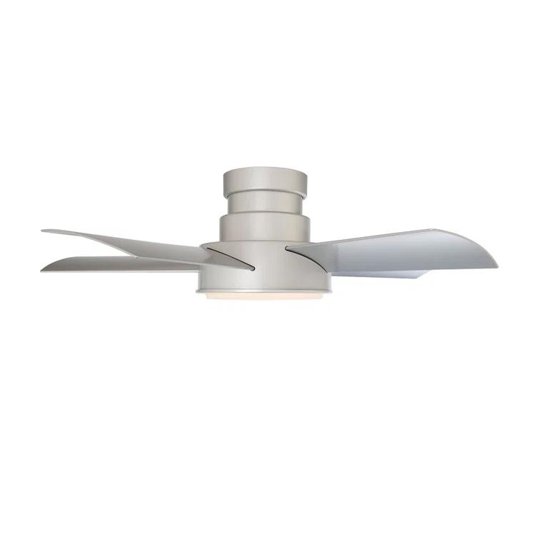 Vox 5 - Blade Indoor/Outdoor Smart Flush Mount Ceiling Fan with Remote Control and LED Light Kit