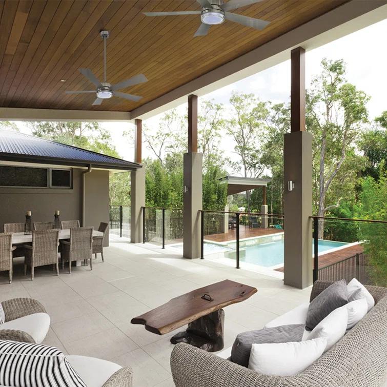 Wynd 5 - Blade Outdoor /Indoor Smart Ceiling Fan with Remote Control and LED Light Kit Included