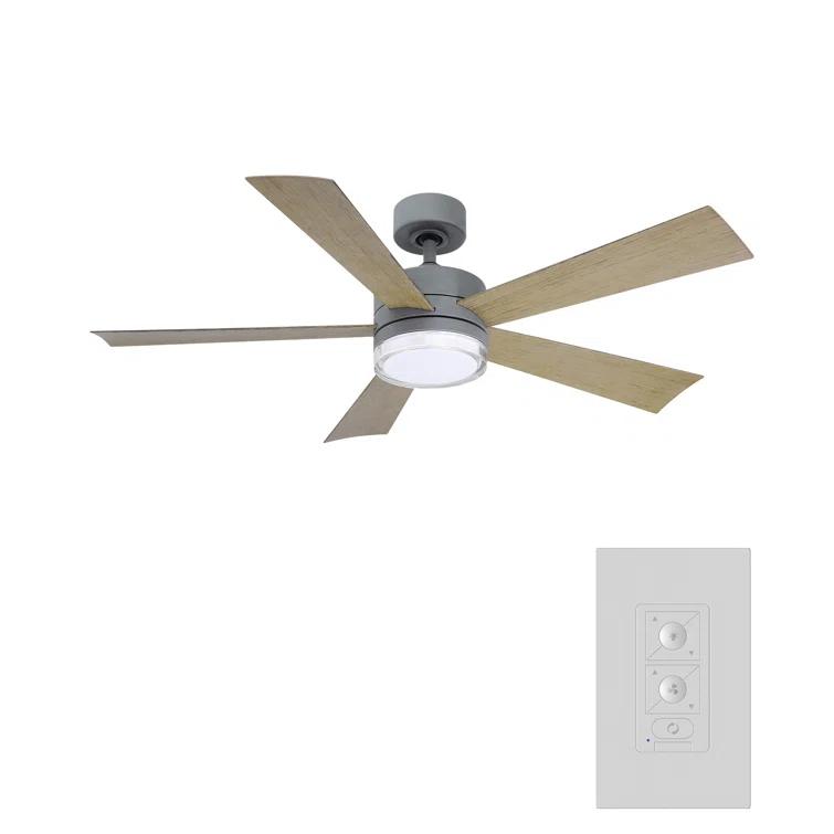 Wynd 5 - Blade Outdoor /Indoor Smart Ceiling Fan with Remote Control and LED Light Kit Included
