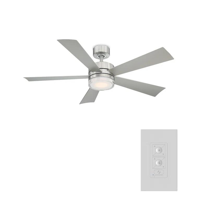 Wynd 5 - Blade Outdoor /Indoor Smart Ceiling Fan with Remote Control and LED Light Kit Included