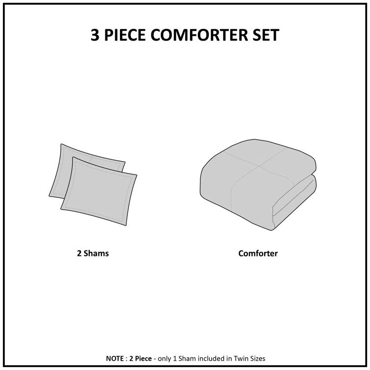 Pacey 3 Piece Tufted Cotton Chenille Comforter Set
