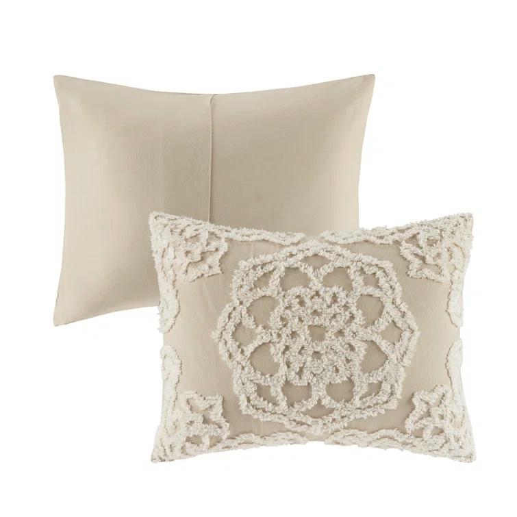Laetitia Tufted Chenille Cotton 3 Piece Medallion Duvet Cover Set