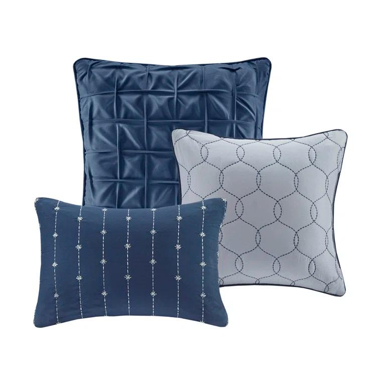 Madison Park Walter 7 Piece Printed Weave Seersucker Comforter Set