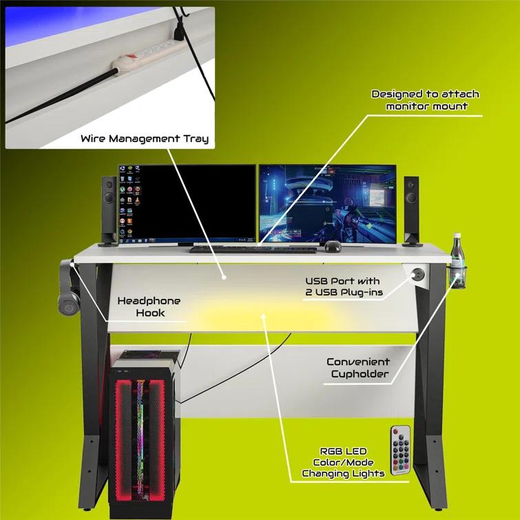 Genesis Height Adjustable Gaming Desk