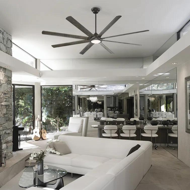 Modern Forms Hydra 8 - Blade Outdoor LED Smart Standard Ceiling Fan with Wall Control and Light Kit Included, Works With Alexa and iOS or Android App