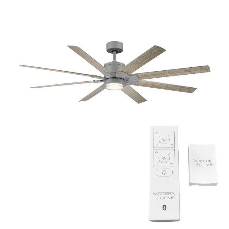 Renegade 8 - Blade Outdoor / Indoor Smart Ceiling Fan with Remote Control and LED Light Kit Included