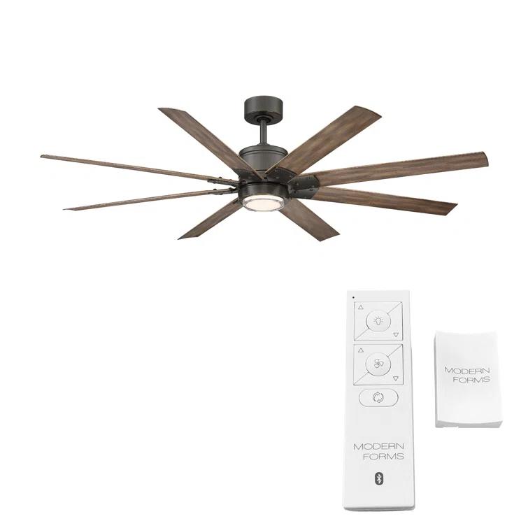 Modern Forms Renegade 8 - Blade Outdoor / Indoor Smart Ceiling Fan with Remote Control and LED Light Kit Included