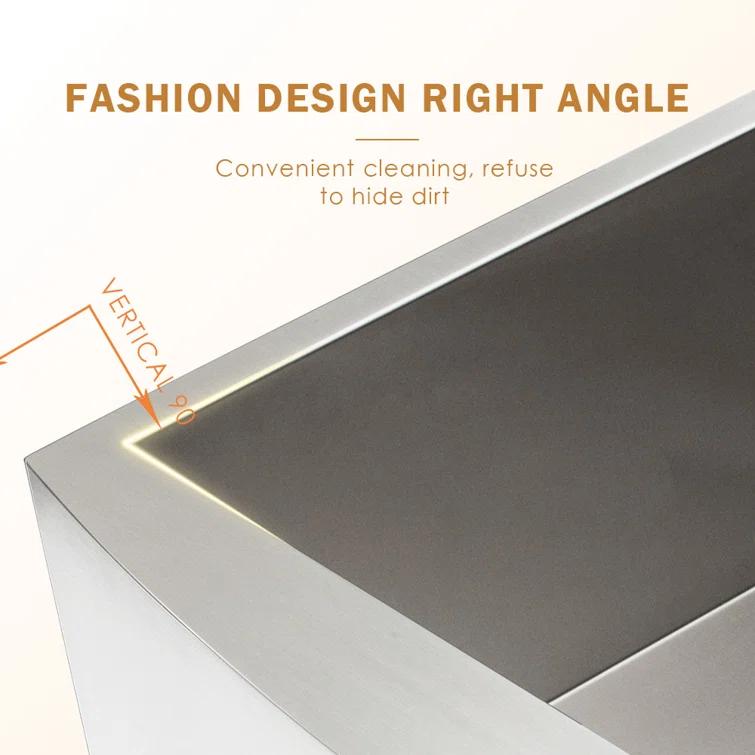 36 Farmhouse Sink Stainless Steel Kitchen Sink Apron Front Ledge Workstation Single Bowl Farm Sink
